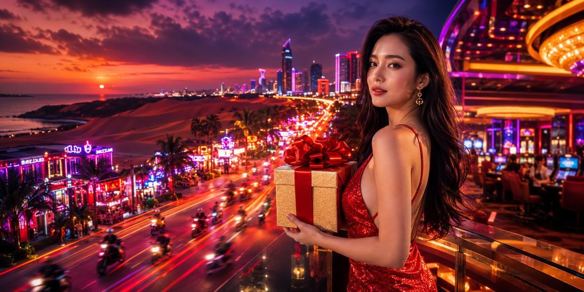 Casino Neon sáng đèn tại Mũi Né